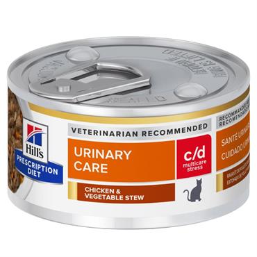 Hill´s Prescription Diet™ c/d™Urinary Stress Feline Stew with Chicken & added Vegetables 1 dåse af 82 g