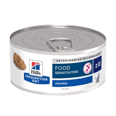 Hill\'s Prescription Diet Feline z/d. Kattefoder mod allergi (dyrlæge diætfoder) 24 dåser af 156 g.