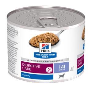 Hill\'s Prescription Diet Canine i/d LOW FAT. Hundefoder mod dårlig mave / skånekost med mindre fedtindhold. Vådfoder (dyrlæge diætfoder) 12 x  200 g