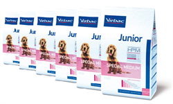 Virbac HPM Junior Dog Medium. Hundefoder til hvalpe (dyrlæge diætfoder) 12 kg x 6