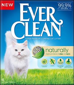Ever Clean Naturally. Klumpende naturlig kattegrus med ler og majs. 10 liter