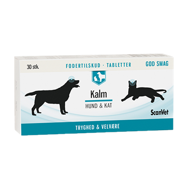 ScanVet Kalm. Tilskudsfoder mod uro hos hund og kat. 30 stk. tabletter 