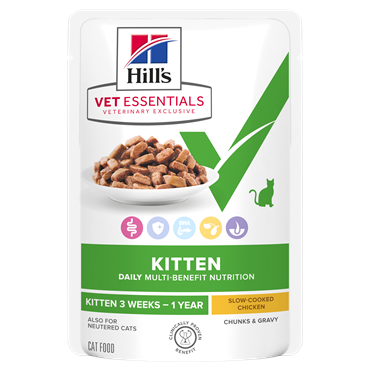 Hill\'s VET ESSENTIALS MULTI-BENEFIT vådfoder til killinger med slow-cooked kylling 12 x 85 g. 