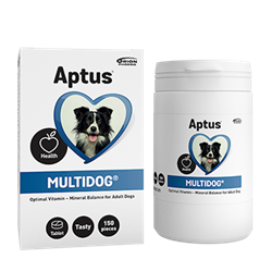 Aptus Multidog. Tilskudsfoder med vitamin til hund. 150 tabletter