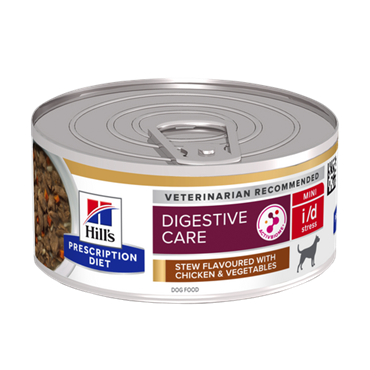 Hill´s Prescription Diet™ i/d™ Stress Mini Canine Stew flavoured with Chicken & Vegetables 24 dåser af 156g