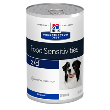 Hill\'s Prescription Diet Canine z/d. Hundefoder mod allergi. Vådfoder (dyrlæge diætfoder) 1 dåse med 370 g