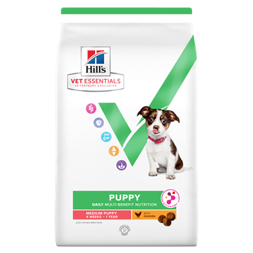 Hill\'s VET ESSENTIALS MULTI-BENEFIT Medium tørfoder til hvalpe med kylling 2 kg.