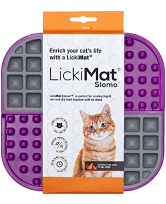 LickiMat Slomo - Aktiveringsmåtte til kat i lilla 20 cm.