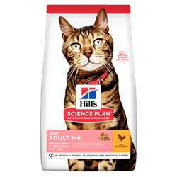 Hill's Science Plan Feline Adult Light. Kattefoder til voksne. 10 kg