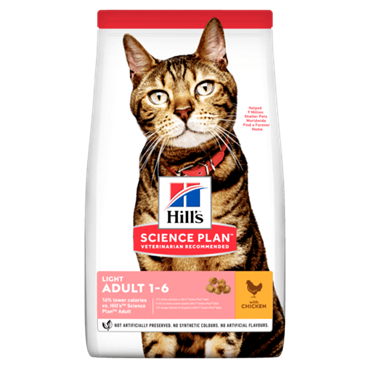 Hill\'s Science Plan Feline Adult Light. Kattefoder til voksne. 10 kg