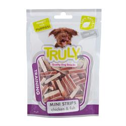Truly Puppy Mini Strips. Kylling & Fisk. 90 g. 