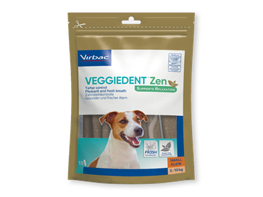 VIRBAC. Veggiedent ZEN. Tyggestænger til hunde. S hunde mellem 5-10 kg. 15 STK